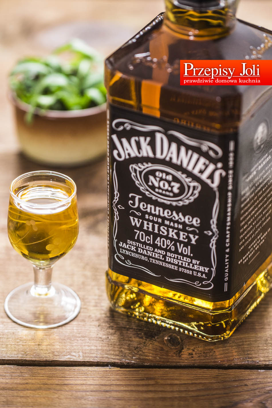 kieliszek z whisky Jack Daniels